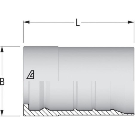 Tuleja Ø38x60.1mm DN20 stal Alfagomma
