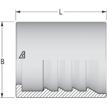 Tuleja Ø33x37.5mm DN16 stal / ocynk Alfagomma