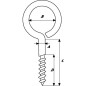 Wkręt z uchem 4x30 mm otwarty z łbem okrągłym, stal Kramp