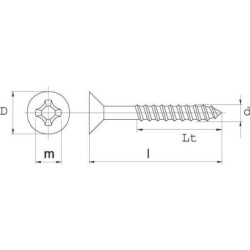 Wkręt do drewna 6x100 mm PZ3 z łbem stożkowym, stal Kramp