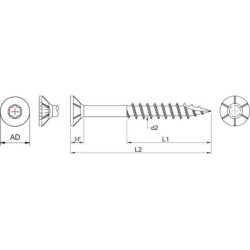 Wkręt do płyt wiórowych 4x40 mm TX20 z łbem stożkowym, Kramp