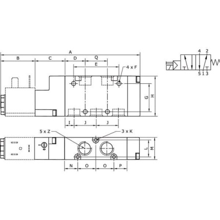 "Zawór elektrom. 5/2-droż. 1/4"""