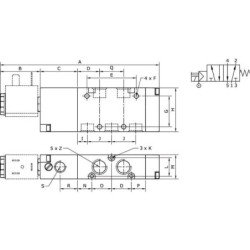 "Zawór elektrom. 5/2-droż. 1/4"""