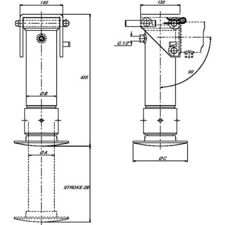 Hydrauliczna stopa podporowa z pompą ręczną 5.7 t