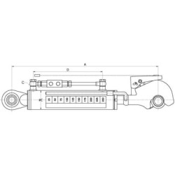 Łącznik górny hydrauliczny z hakiem TCVNN, 620 mm kat. 2