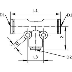 Trójnik wtykowy redukcyjny T, 6-4-6 mm Kramp