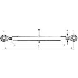 Łącznik górny z gwintem calowym, 440 mm, kat. 1