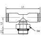 "Trójnik wtykowy T, obrotowy, cylindryczny gwint zew. 3/8"" 8 mm Kramp"