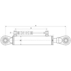 Łącznik górny hydrauliczny TEN/TEV, 550 mm kat. 2/2 z zaworem