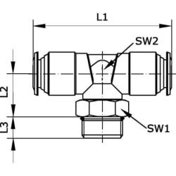 "Szybkozłącze trójnik T 6x1/8"""