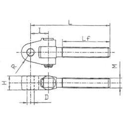 Końcówka przegubowa łącznika górnego, M36 x 3,0 P 25,4 mm