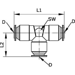 Szybkozłącze trójnik T 8 mm