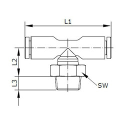 "Trójnik wtykowy T, obrotowy, gwint zew. 1/2"" 16 mm Kramp"