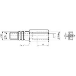 "Przyłącze zasilające TC65L, M22x1.5 - 3/4"", z zaworem zabezpieczającym do D50"