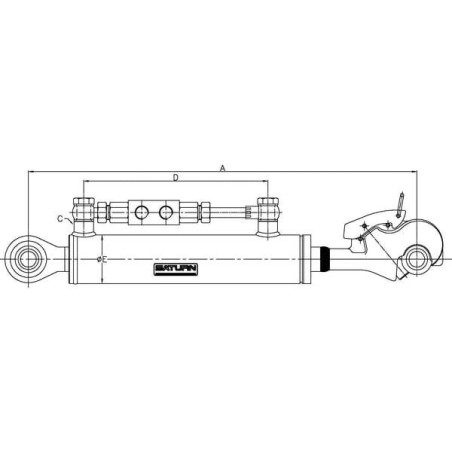 Łącznik górny hydrauliczny z hakiem TCVNN, 490 mm kat. 1