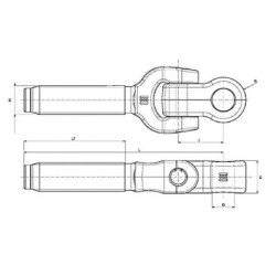 "Końcówka przegubowa łącznika górnego, 1-3/4"" P 35,0 mm"