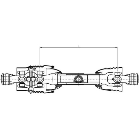 Wał przegubowy szerokokątny T CvJ 80 L=1210 mm, widłak szybkozłączny Comer