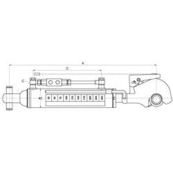 Łącznik górny hydrauliczny TCVHA-K, 505 mm kat. 2