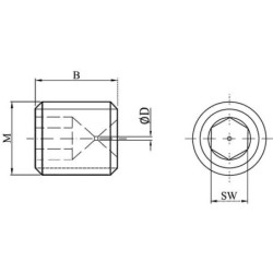 Śruba dławiąca SSM M8 ø 0.7 mm stalowa