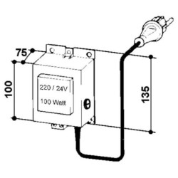 Transformator 230/24V Suevia, 100 W
