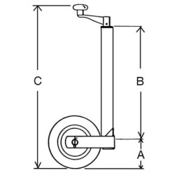 Koło podporowe 230 mm 750 kg żebrowane