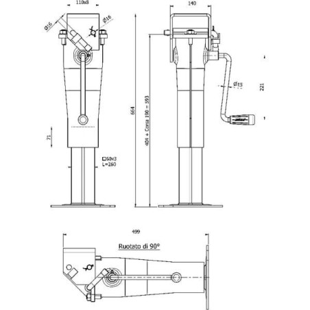 Stopa podporowa kwadratowa 70x70 mm 4000 kg