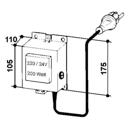 Transformator 230/24V Suevia, 200 W