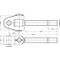 Końcówka przegubowa łącznika górnego, M30x3.5 prawa 25.4 mm