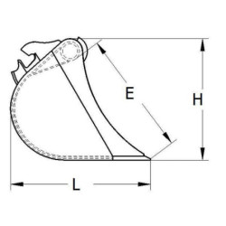 Łyżka koparki podsiębiernej M1/12 450mm typu Morin z zębami Esco V13