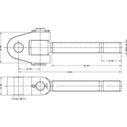 Końcówka przegubowa łącznika górnego, M30x3.5 prawa 28.0 mm