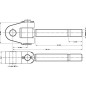 Końcówka przegubowa łącznika górnego, M30x3.5 lewa 25.4 mm