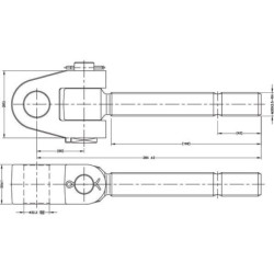 Końcówka przegubowa łącznika górnego, M30x3.5 prawa 32.0 mm