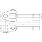 Końcówka przegubowa łącznika górnego, M30x3.5 prawa 32.0 mm