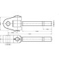 Końcówka przegubowa łącznika górnego, M30x3.5 prawa 22.0 mm