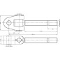 Końcówka przegubowa łącznika górnego, M30x3.5 prawa 20.0 mm