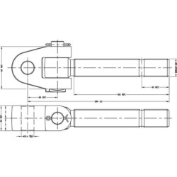 Końcówka przegubowa łącznika górnego, M30x3.0 lewa 25.4 mm