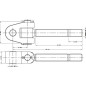 Końcówka przegubowa łącznika górnego, M30x3.5 lewa 20.0 mm