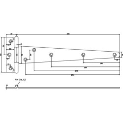 "Zawias wzmocniony T 16"" / 400 mm czarny"