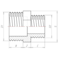 "Zwężka redukcyjna 2xGZ 1 1/2"" x 1 1/4"""