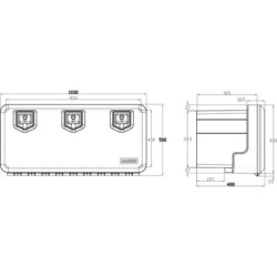 Skrzynka narzędziowa, 1000 x 500 x 500 mm