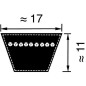 Pas klinowy Optibelt, B39 17x1000