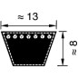 "Pas klinowy Optibelt, A23 1/2"" 13x600"