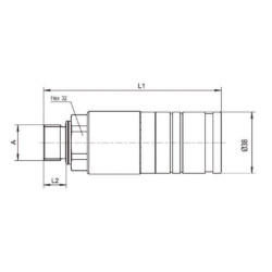 Szybkozłącze UX M22x1.5 15L panel