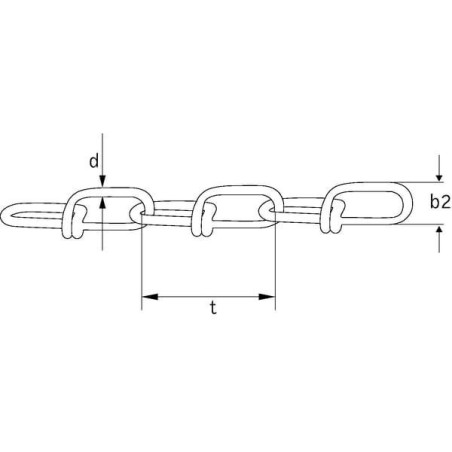 Łańcuch węzłowy Victor DIN 5686 ocynk rolka, 74 m, 1,6 mm