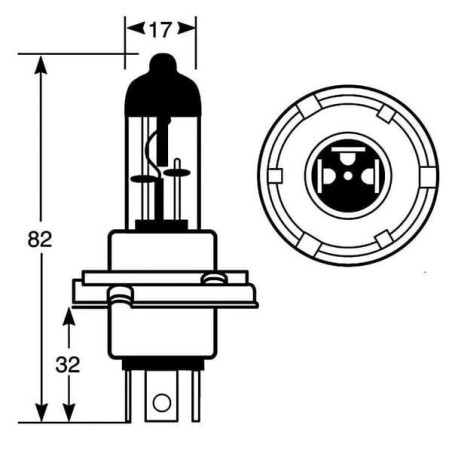 Żarówka Halogen R2 12V 60W/55W Vapormatic