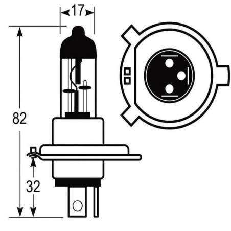 Żarówka halogenowa H4 12V 60W/55W Vapormatic