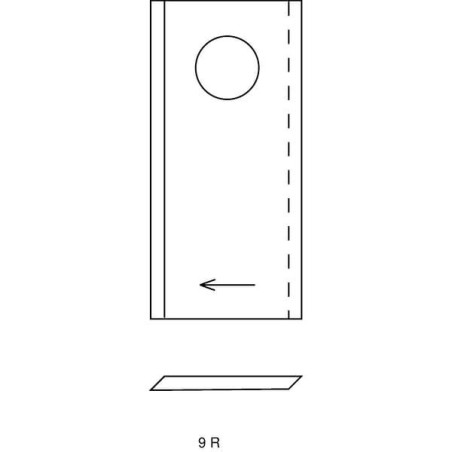 Nożyk kosiarki rotacyjnej prawy 96x48x4 mm otwór Ø 19 mm okrągły pasuje do Deutz Fahr 25 szt.