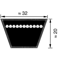 Pas klinowy Optibelt, D120 32x3048