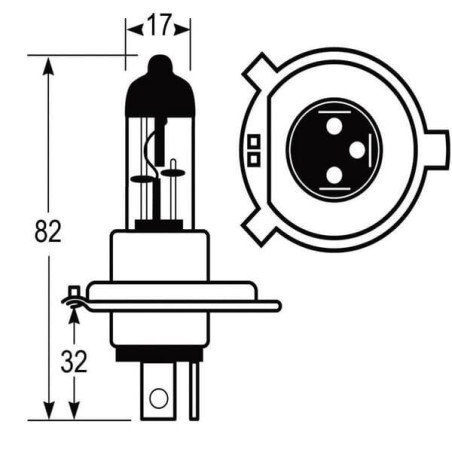 Żarówka Halogen H4 12V 60W/55W Vapormatic