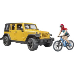 Bruder Samochód Jeep Wrangler Rubicon Unlimited z 1 rowerem górskim i rowerzystą U02543